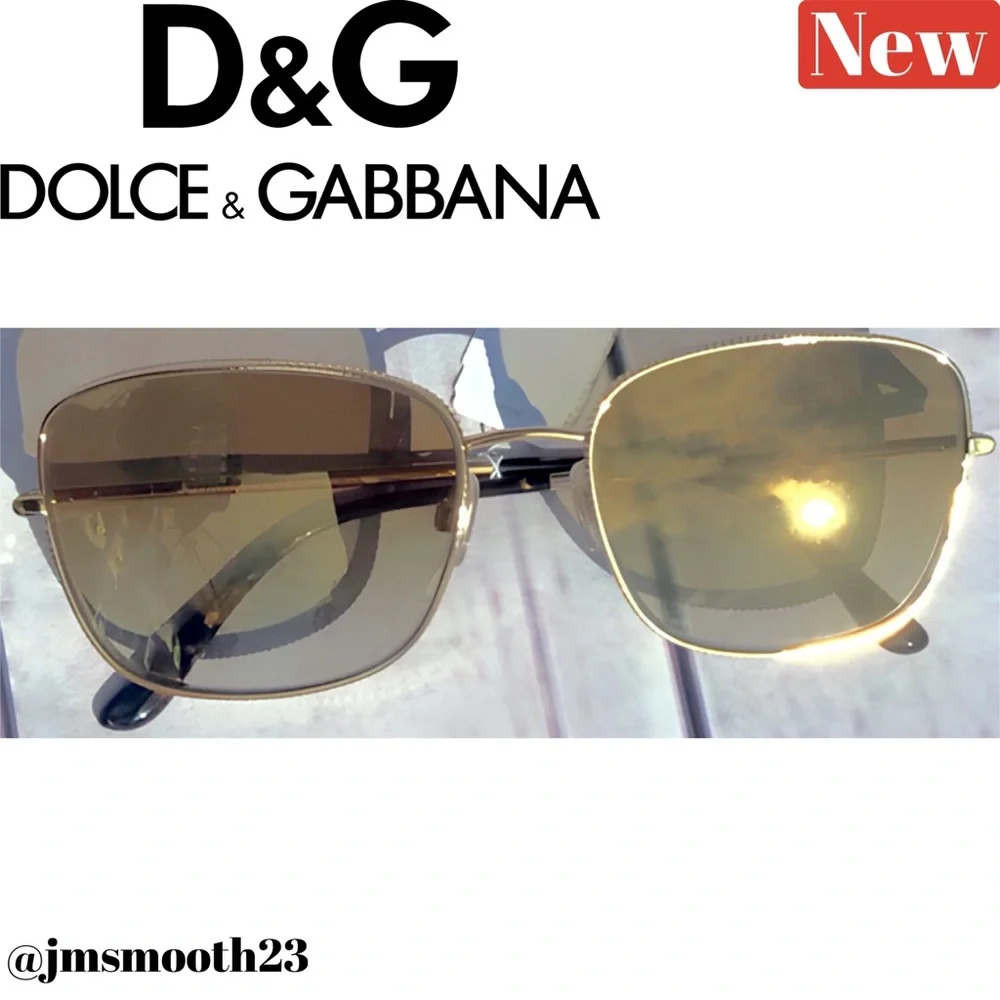 🆕 Dolce & Gabbana Gold Mirror Square Sunglasses (810)
